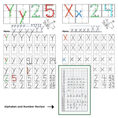 Sight Letters X and Y drawing