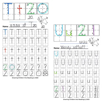 Sight Letters T and U drawing