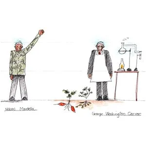 Nelson Mandela & George W. Carver drawing