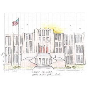 Ruby Bridges Central High School drawing