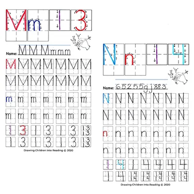 Sight Letters M and N drawing